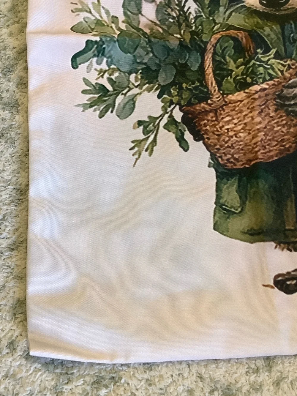 Foraging Raccoon Poly Canvas Tote Bag NWT 13.5x16”